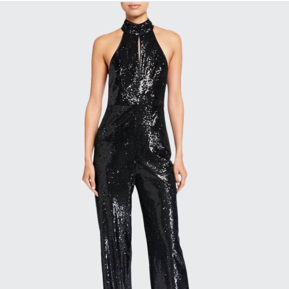 Cinq a Sept- ‘Shelby’ Black Sequin Pantsuit
